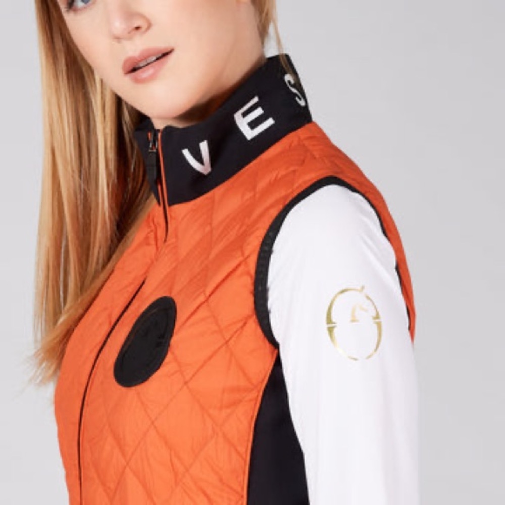 Vestrum Murcia Orange Quilted Women's equestrian riding Vest size L - Picture 3 of 14